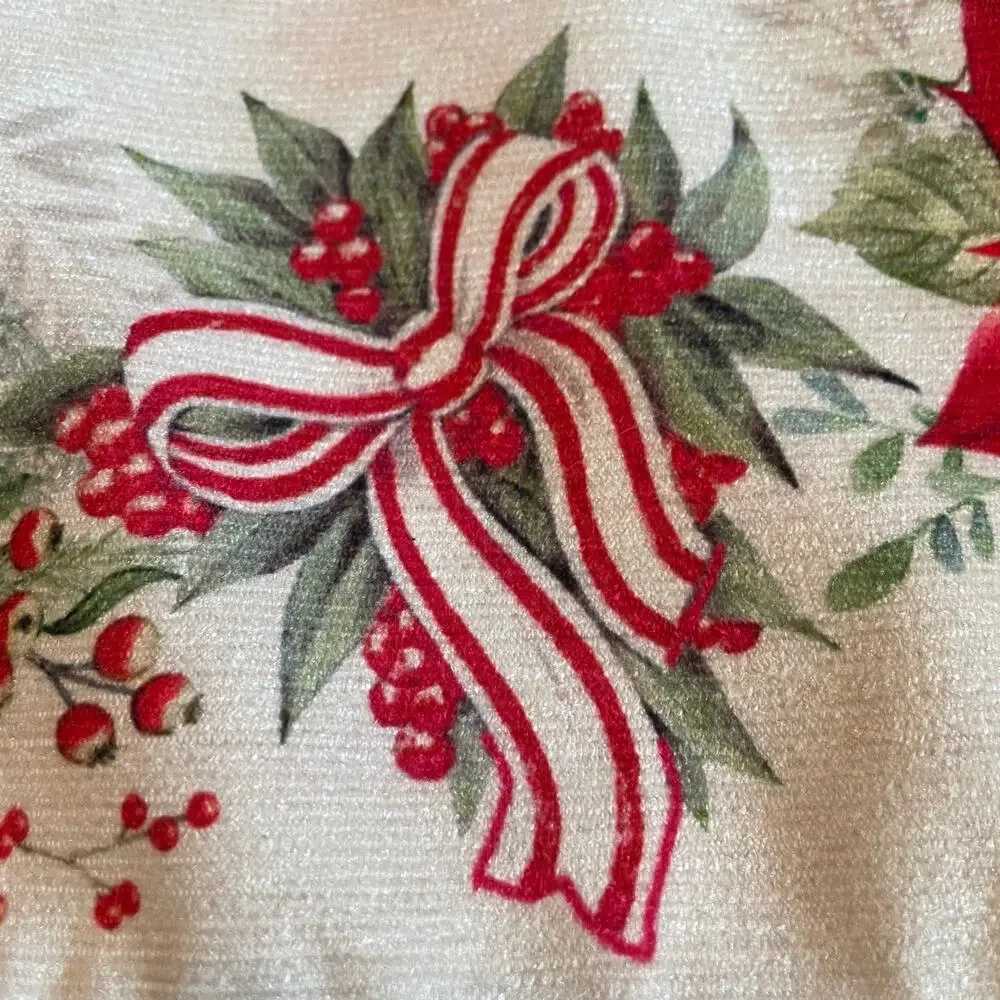 Max Studio Christmas Poinsettia & Bows Placemats 13x19 Set of 4 Holiday Red NEW